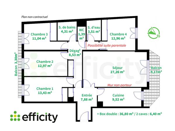 Appartement 5 pièces - 113 m² Bien prestige