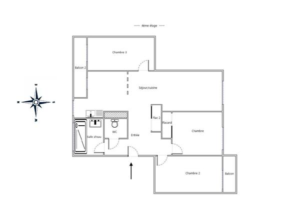 Montreuil Morillon - 4 pièces rénové - 68m² - balcons en dernier étage
