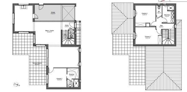 VILLA NEUVE T4 R+1  de 121m² habitables SUR TERRAIN 618m²