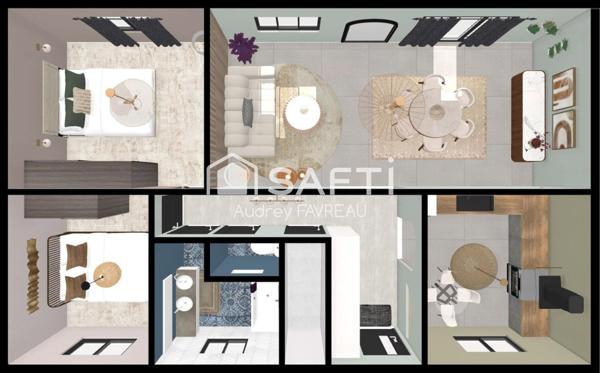 Maison sur sous-sol, 2 chambres, bureau, 2 garages