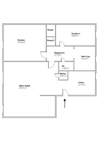 Appartement F3 64 m² - Secteur Bel Air