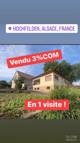 3%COM Maison de plain pied avec 3 chambres et jardin Hochfelden (67270)