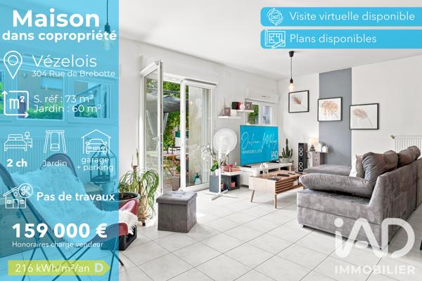 Appartement à vendre 4 pièces 73 m² Vézelois