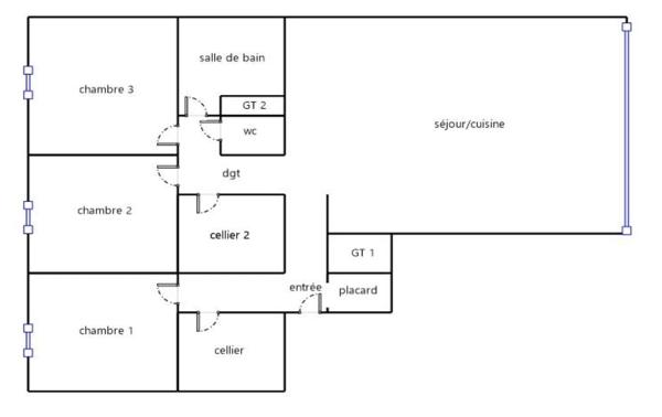 Villeneuve-d’Ascq – Jean Jaurès : T4 traversant 85 m², 3 chambres, ascenseur, parking collectif (DPE C)