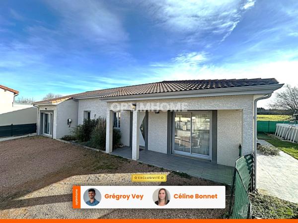 Maison de plain-pied récente – 104 m² – 3 chambres + bureau.