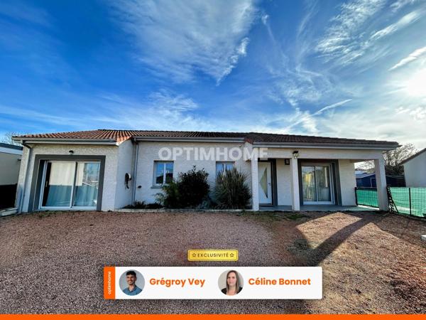 Maison de plain-pied récente – 104 m² – 3 chambres + bureau.