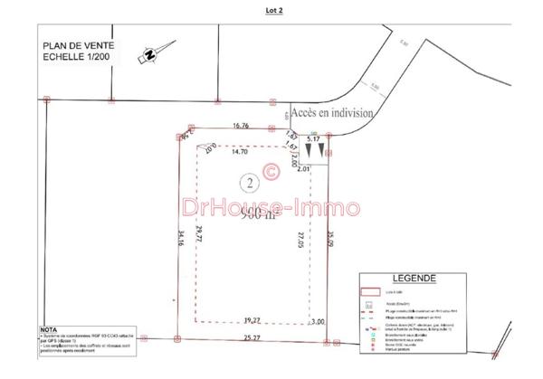 Terrain à vendre de 900 m²