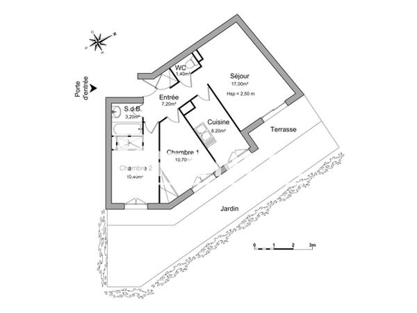 Location Appartement 3 pièces 58.1 m² - 56 AVENUE VICTOR SEGOFIN Toulouse 31400
