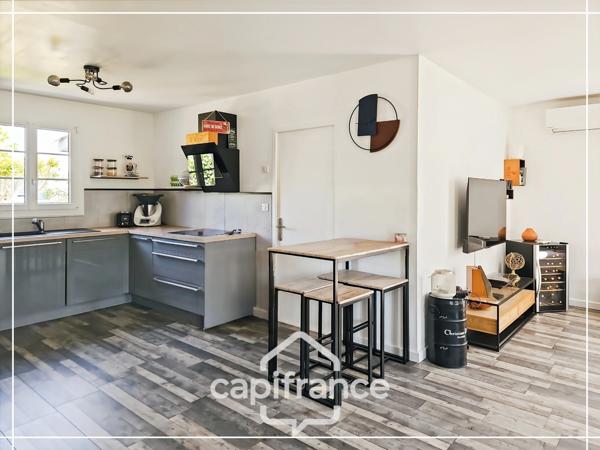 Maison de plain-pied 94 m² habitable,3 chambres, un bureau,sans vis-à-vis, tout à pied, prêt à vivre, jardin, garage
