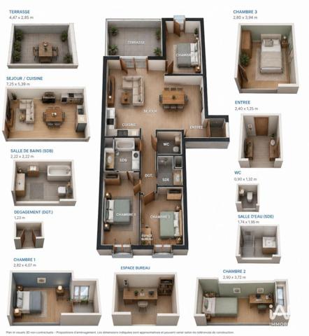 Appartement à vendre 4 pièces 87 m² Fontainebleau