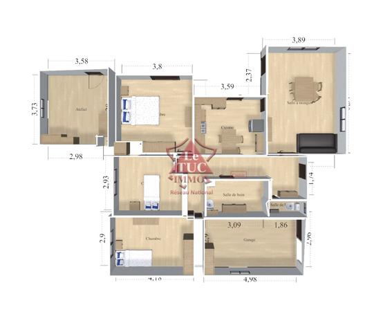 Grasse PLASCASSIER– Maison de plain-pied de 112 m² avec annexes incluse terrain plat 2000 m2 Grasse (06130)
