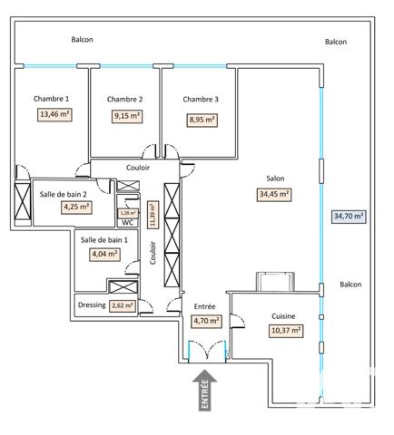 Appartement à vendre 4 pièces 105 m² Châtenay-Malabry