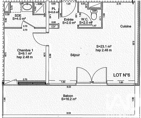 Appartement à vendre 2 pièces 42 m² La Rochelle
