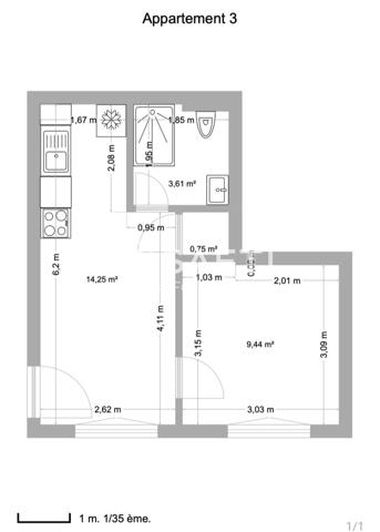 SAINT-GELAIS – T2 entièrement rénové – 29 m² – Parking