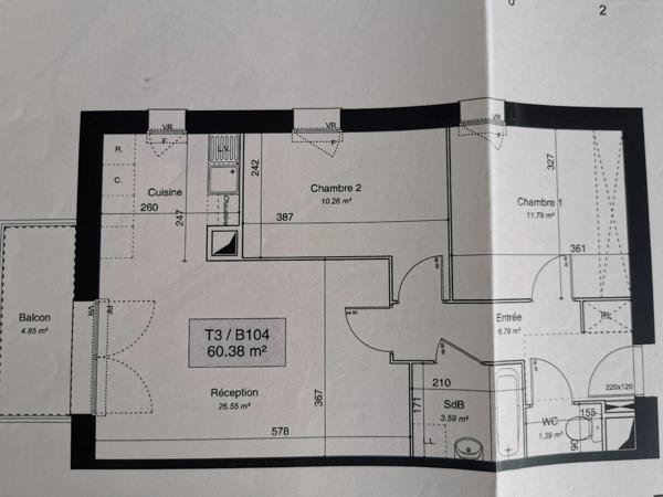 Appartement à vendre 3 pièces MENUCOURT (95)