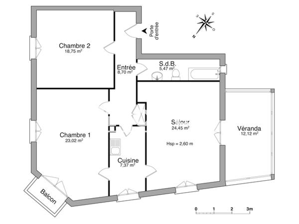 Location Appartement 3 pièces 87.76 m² - 98 ROUTE DU POLYGONE Strasbourg 67100