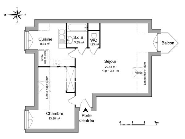 Location Appartement 3 pièces 55.93 m² - 3A RUE DE LA MONTAGNE Mulhouse 68100