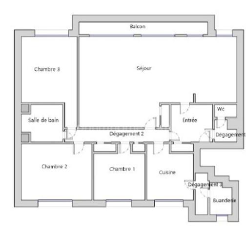 Marcq-en-Baroeul Croisé Laroche - Appartement 3 chambres 127 m2 habitables + 2 garages + cave + pièce de service