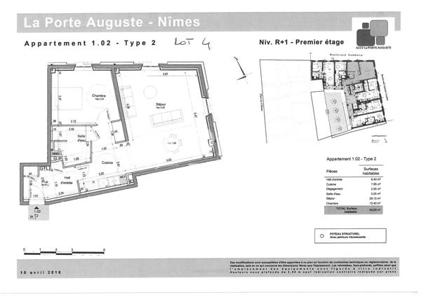 Appartement · Location Nimes (30000) 2 pièces · 65m²