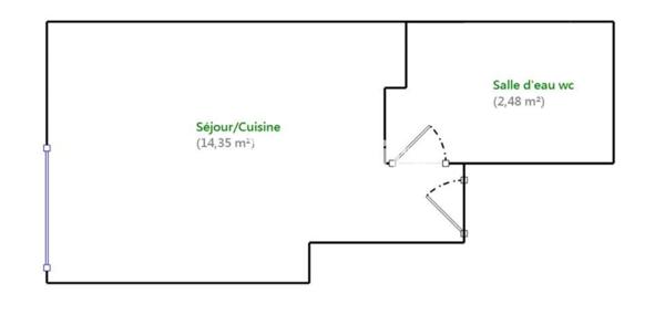 Appartement 1 pièce - 17 m²