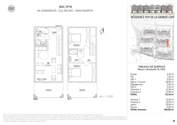 À VENDRE MAISON 3 PIECES EN DUPLEX NEUF VUE MER AVEC PISCINE À SAINT-MARTIN