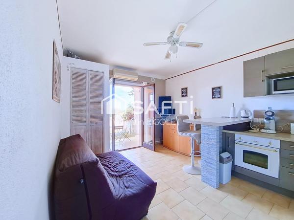 Studio Meublé 27m², Vue Mer,Terrasse rez-de-jardin