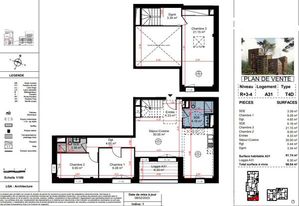 T4 Duplex dernier étage à vendre Quartier Belle Beille à ANGERS - LIVRAISON SOUS 6 MOIS