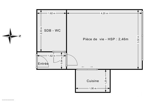 Appartement Studio à vendre  1 pièce - 22,30 m2 PARIS - 75012