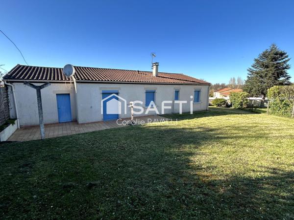 Maison de plain-pied avec jardin, au calme à Nersac