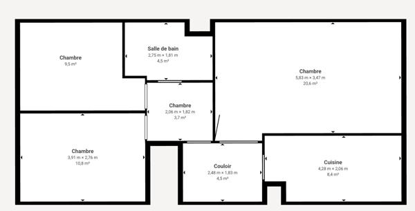 Appartement Ozoir La Ferrière 3 pièce(s) 65 m2