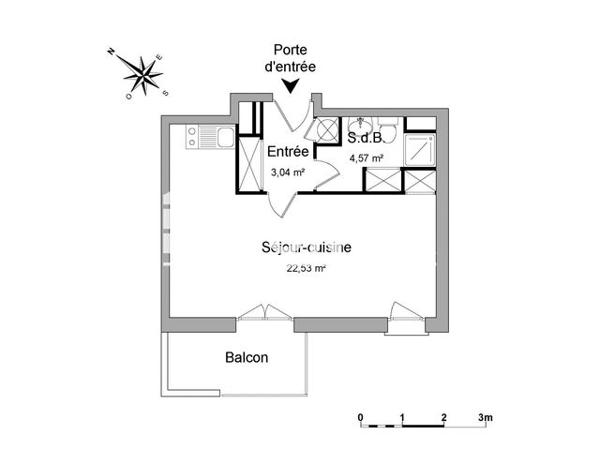 Location Appartement 2 pièces 30.14 m² - 103 AVENUE PASTEUR Angers 49100
