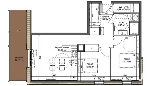 Appartement à vendre 3 pièces 58 m² Montriond