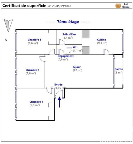 Appartement à vendre 4 pièces 65,85 m² Créteil