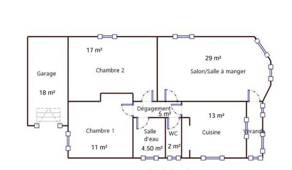 Maison 3 pièce(s) 2 chambre(s) 80 m²