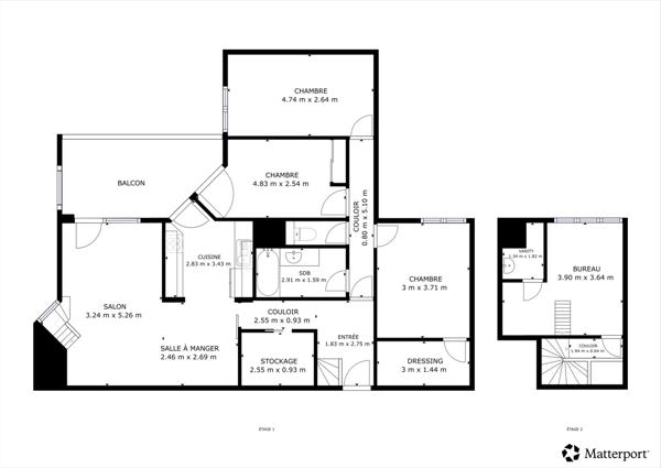 Duplex familial lumineux avec séjour Cathédrale – 102 m² – 4 chambres – Balcon – Box fermé 