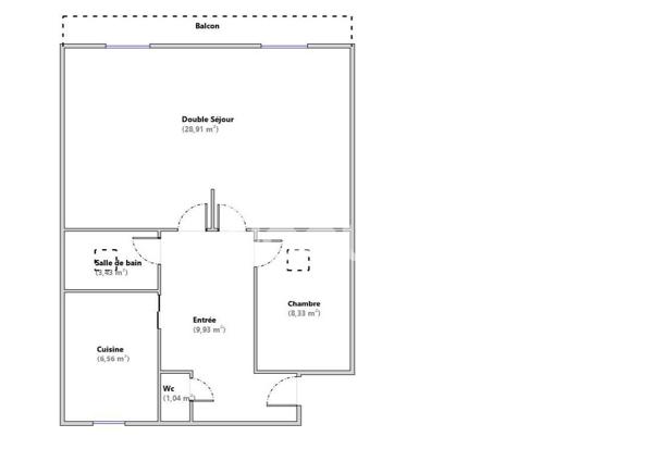 Appartement Paris 2/3 pièce(s) 58.20 m2