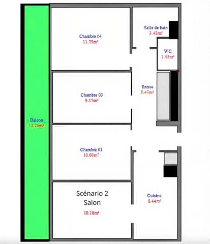 PARIS 20? – 63 m² – TERRASSE FILANTE