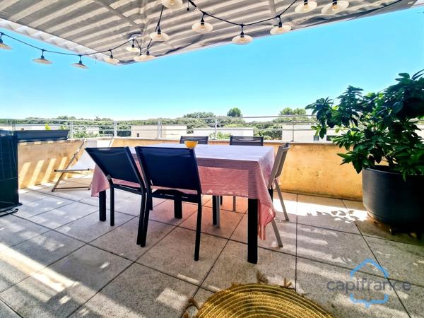 Appartement récent au dernier étage, 2 pièces de 50m² + 2 Terrasses + Garage – A vendre sur CASTRIES (34)