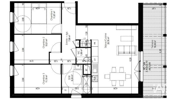 Appartement à vendre 4 pièces 78 m² Beaumont