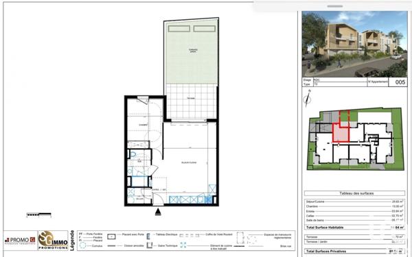Appartement 2 pièces de 54 m² à Béziers (34500)