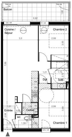Petite copropriété / Terrasse / Dernier étage