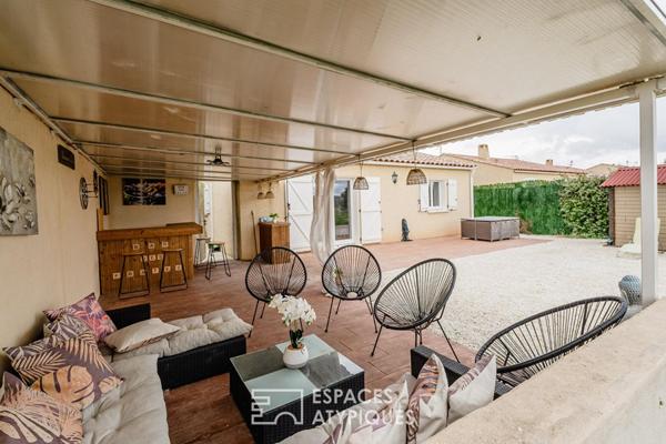 Maison de plain-pied et grand terrain avec panorama sur l’Alaric