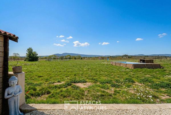Maison de plain-pied et grand terrain avec panorama sur l’Alaric