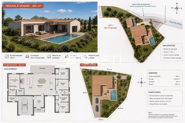 Terrain d’exception au cœur de Poussan – Une adresse rare pour concrétiser votre projet de vie