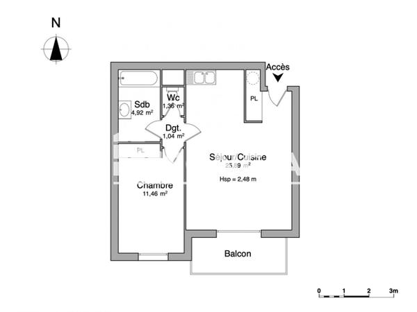 Location Appartement 2 pièces 44.67 m² - 10 RUE GAY LUSSAC Poitiers 86000