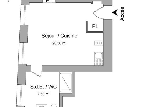 Location Studio 28 m² - 60 QUAI DU HAVRE Rouen 76000