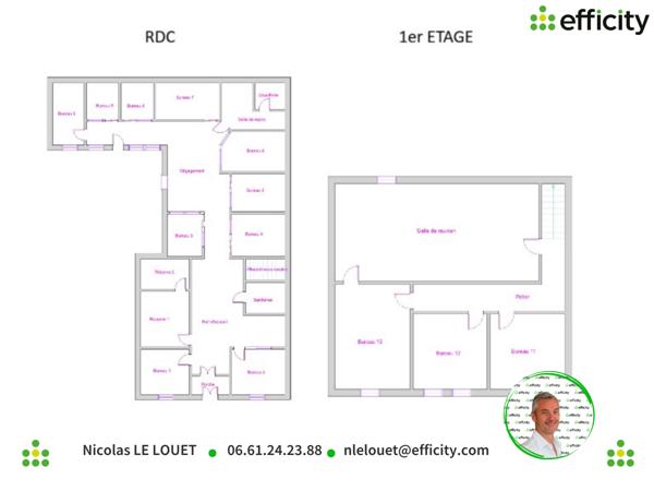 Bureau 18 pièces - 276 m²