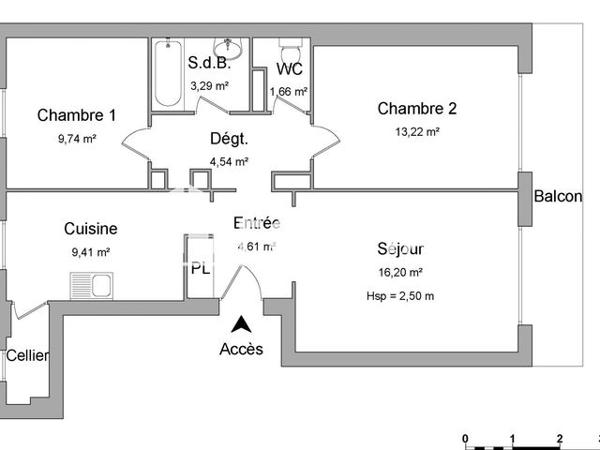 Location Appartement 3 pièces 62.7 m² - 44 FAUBOURG RECLUS Chambery 73000