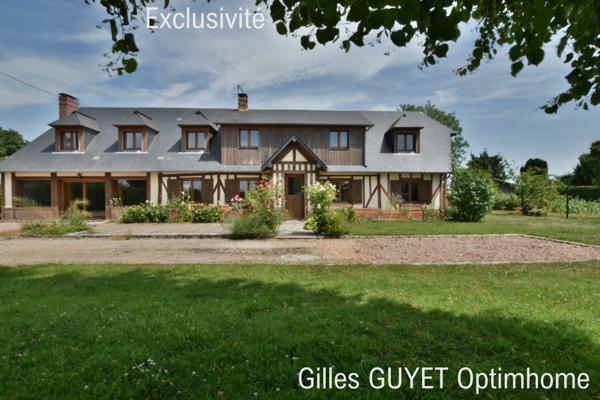 20MN de BERNAY, MAISON NORMANDE, T10 206M² 269500€ 1200M² de terrain.