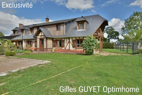 20MN de BERNAY, MAISON NORMANDE, T10 206M² 269500€ 1200M² de terrain.